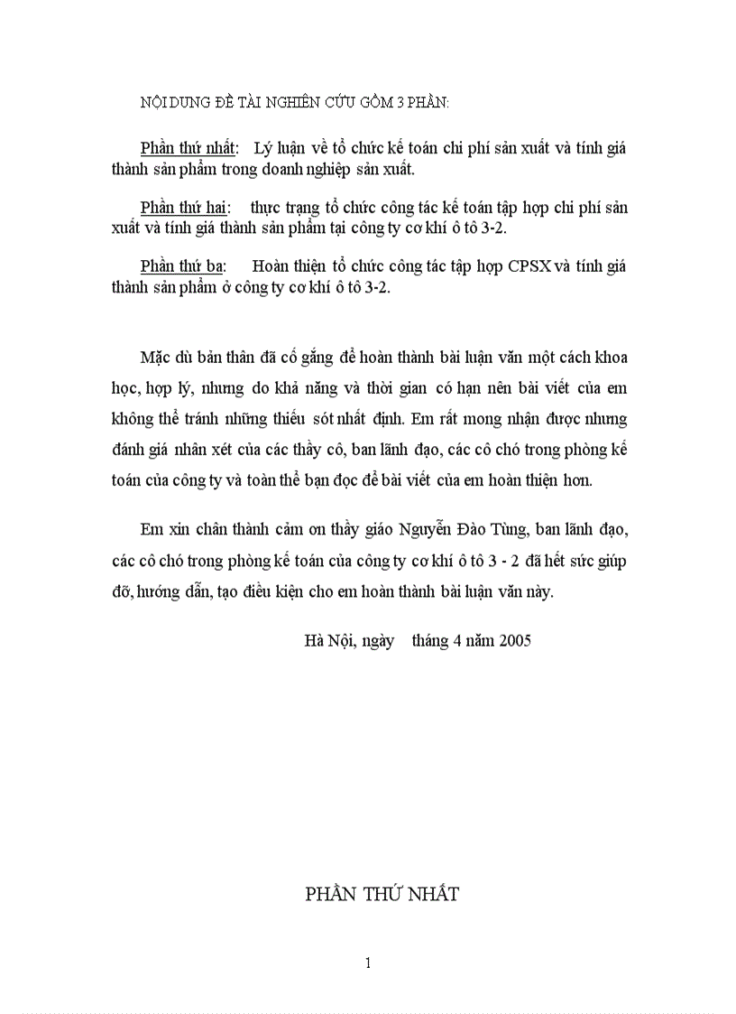 image for page Tổ chức kế toán tập hợp chi phí sản xuất và tính giá thành sản phẩm tại công ty cơ khí ô tô 3 2 1