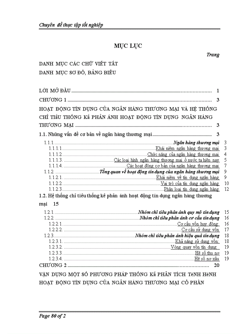 image for page Vận dụng một số phương pháp thống kê phân tích tình hình hoạt động tín dụng của Ngân hàng thương mại cổ phần Công thương Việt Nam Chi nhánh Chương Dương giai đoạn 2003 2009