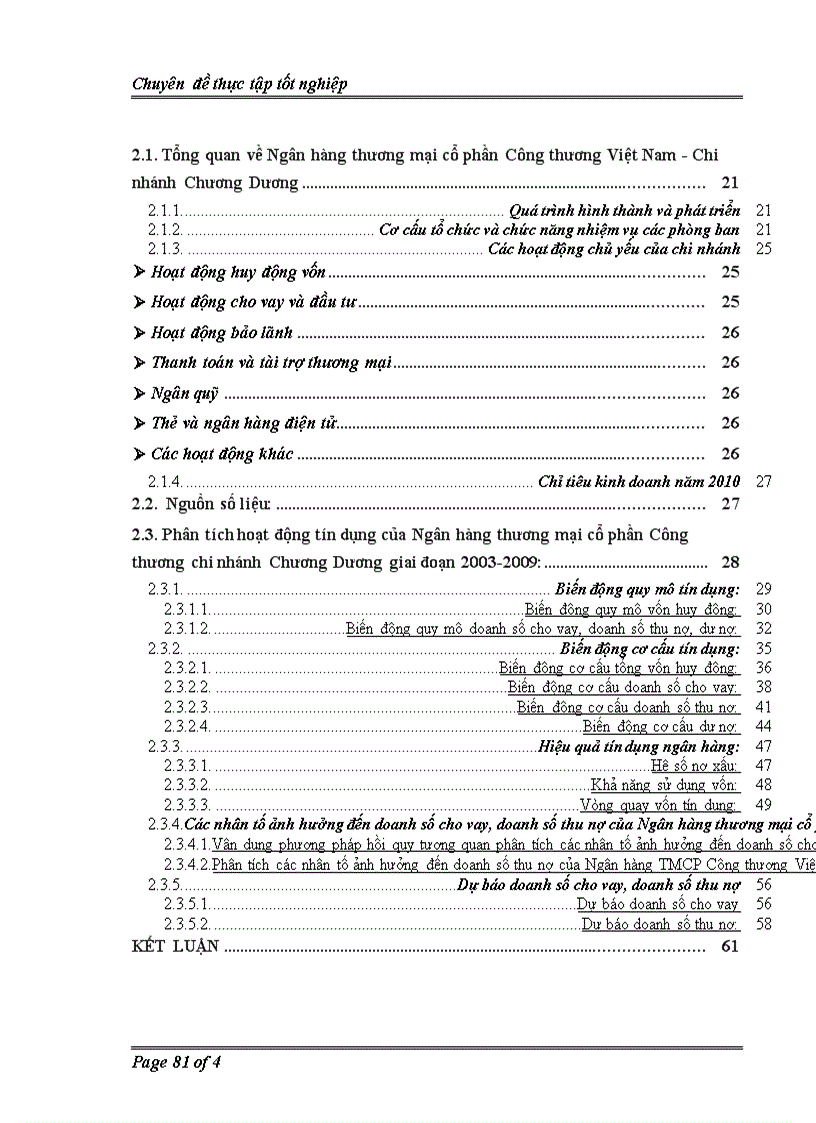image for page Vận dụng một số phương pháp thống kê phân tích tình hình hoạt động tín dụng của Ngân hàng thương mại cổ phần Công thương Việt Nam Chi nhánh Chương Dương giai đoạn 2003 2009