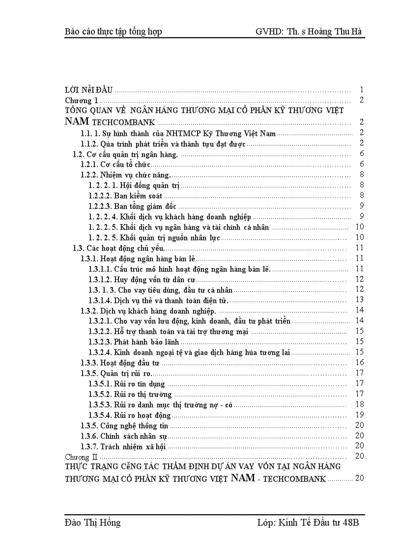 image for page Báo cáo thực tập tổng hợp tại ngân hàng thương mại cổ phần Kỹ Thương Việt Nam Techcombank