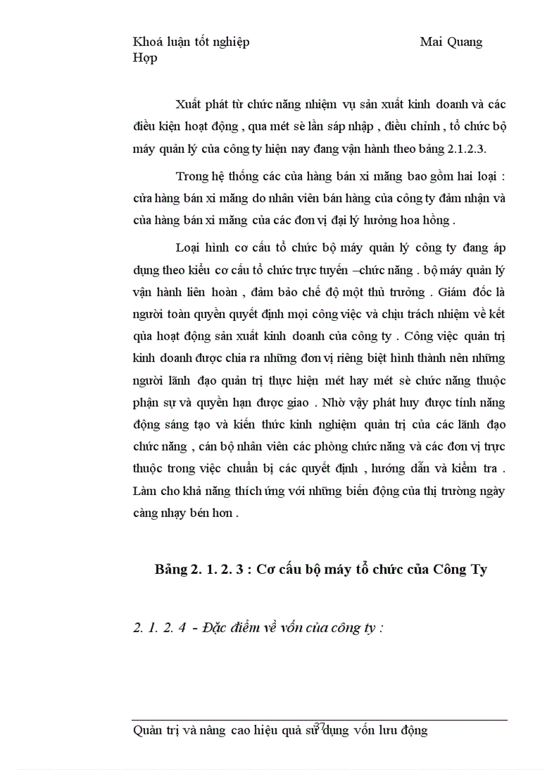 image for page Quản trị và nâng cao hiệu quả sử dụng vốn lưu động tại Công ty Vật tư kỹ thuật Xi măng 1