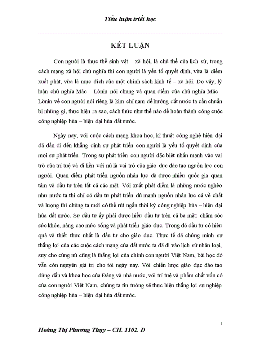 image for page Lý luận của chủ nghĩa Mác Lênin về con người và vai trò của con người trong sự nghiệp công nghiệp hóa hiện đại hóa đất nước 1