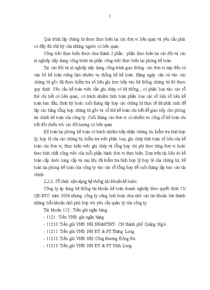 image for page Tổ chức bộ máy kế toán và hệ thống kế toán tại Công ty xây dựng công trình giao thông