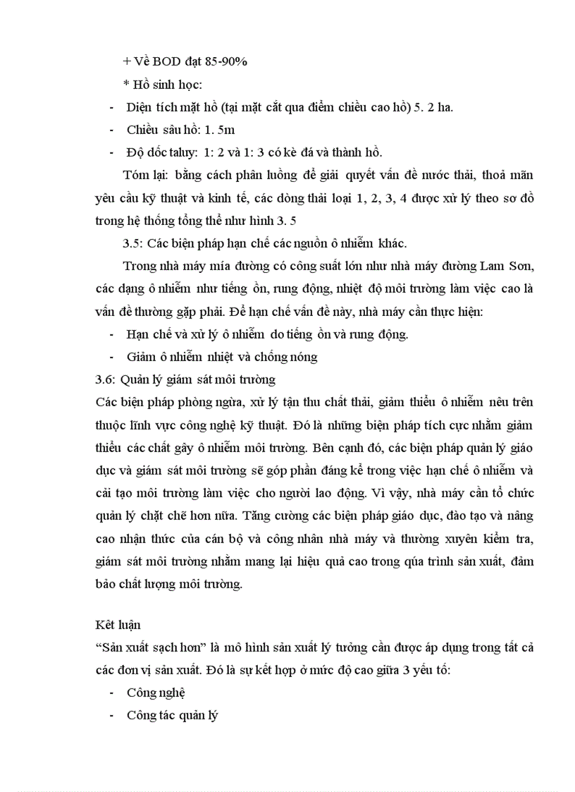 image for page Đề xuất và trình mô hình sản xuất sạch hơn trong Nhà máy đường Lam Sơn