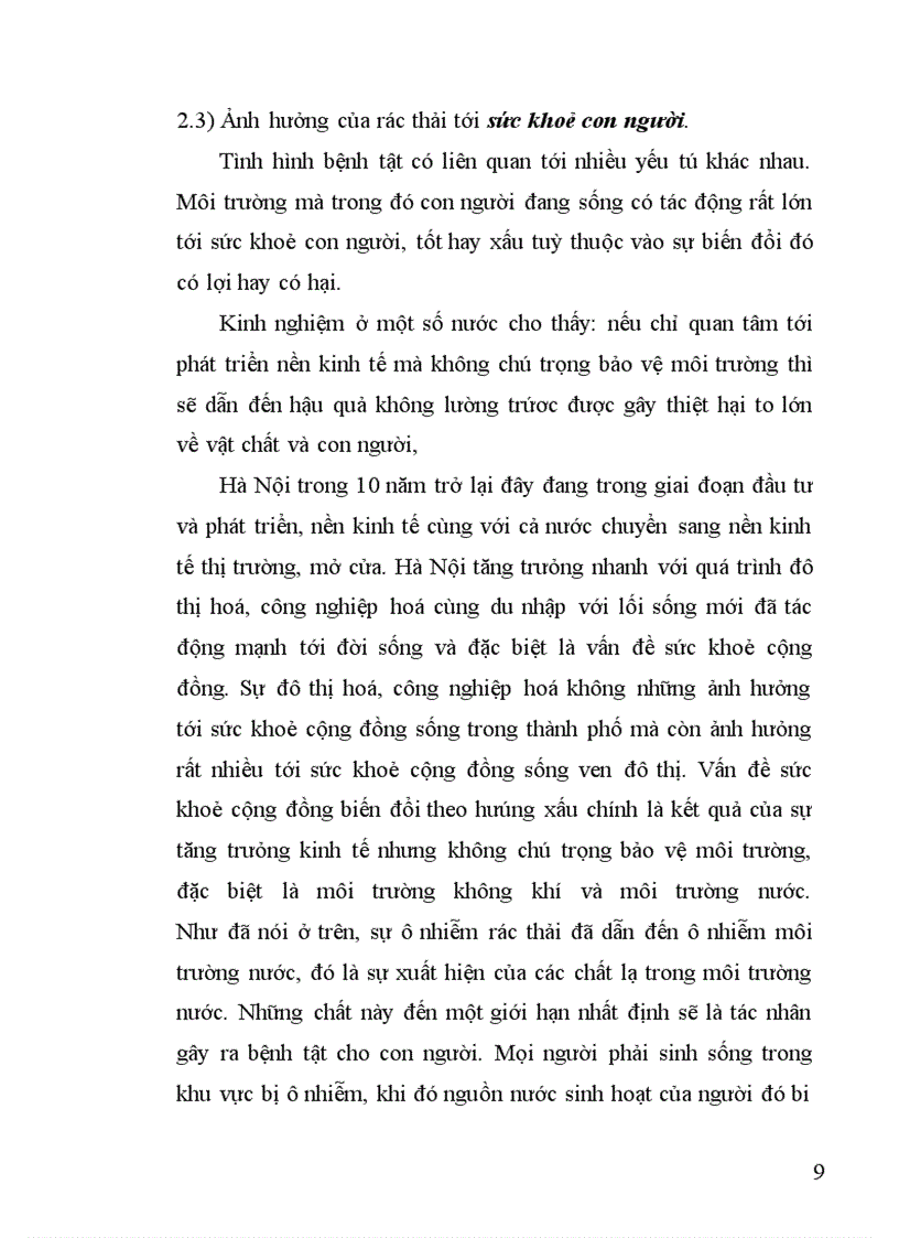 image for page Đánh giá hiệu quả đầu tư kinh tế xã hội của dự án xây dựng bãi rác thải Nam Sơn Sóc Sơn Đông Anh Hà Nội 1