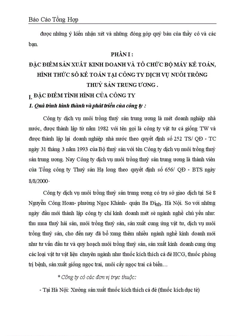 image for page Công tác hạch toán kế toán tại Công ty dịch vụ nuôi trồng thuỷ sản trung ương 1
