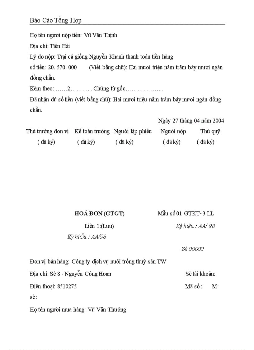 image for page Công tác hạch toán kế toán tại Công ty dịch vụ nuôi trồng thuỷ sản trung ương 1