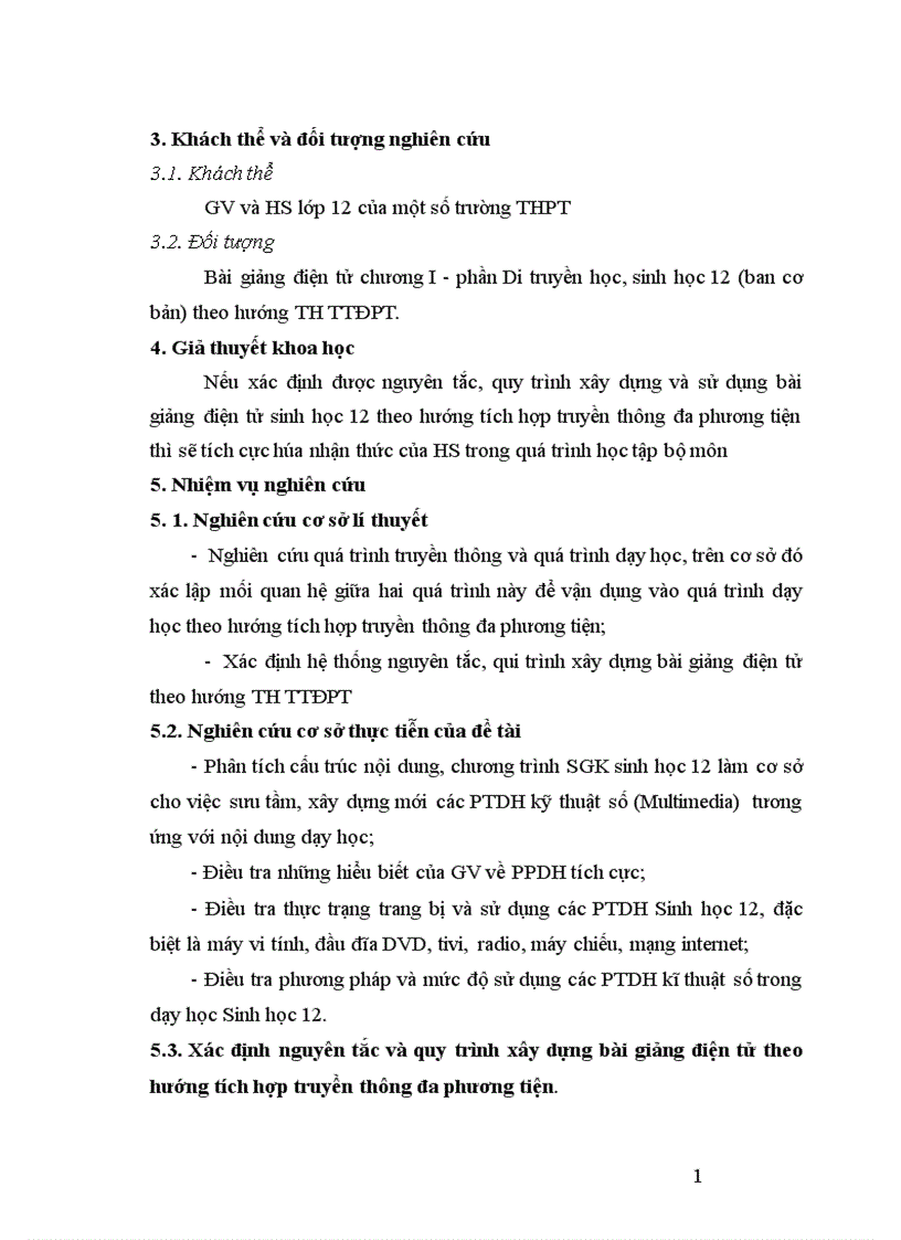 image for page Xây dựng và sử dụng bài giảng điện tử chương I phần di truyền học Sinh học 12 Ban cơ bản theo hướng tích hợp truyền thông đa phương tiện 1