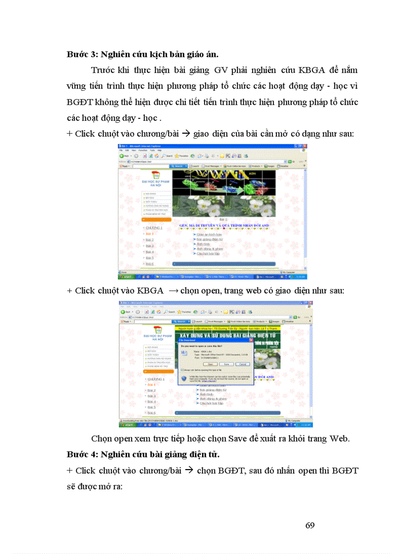 image for page Xây dựng và sử dụng bài giảng điện tử chương I phần di truyền học Sinh học 12 Ban cơ bản theo hướng tích hợp truyền thông đa phương tiện 1