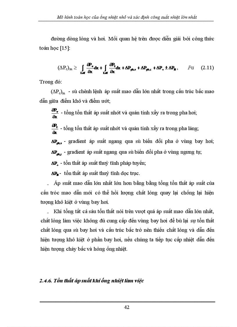 image for page Mô hình toán học của ống nhiệt nhỏ và xác định công suất nhiệt lớn nhất