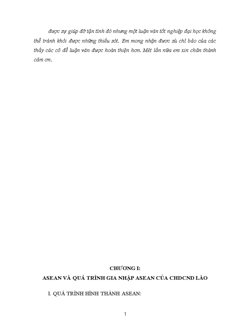 Khu vực mậu dịch tự do ASEAN và tác động của nó đối với CHDCND Lào 1