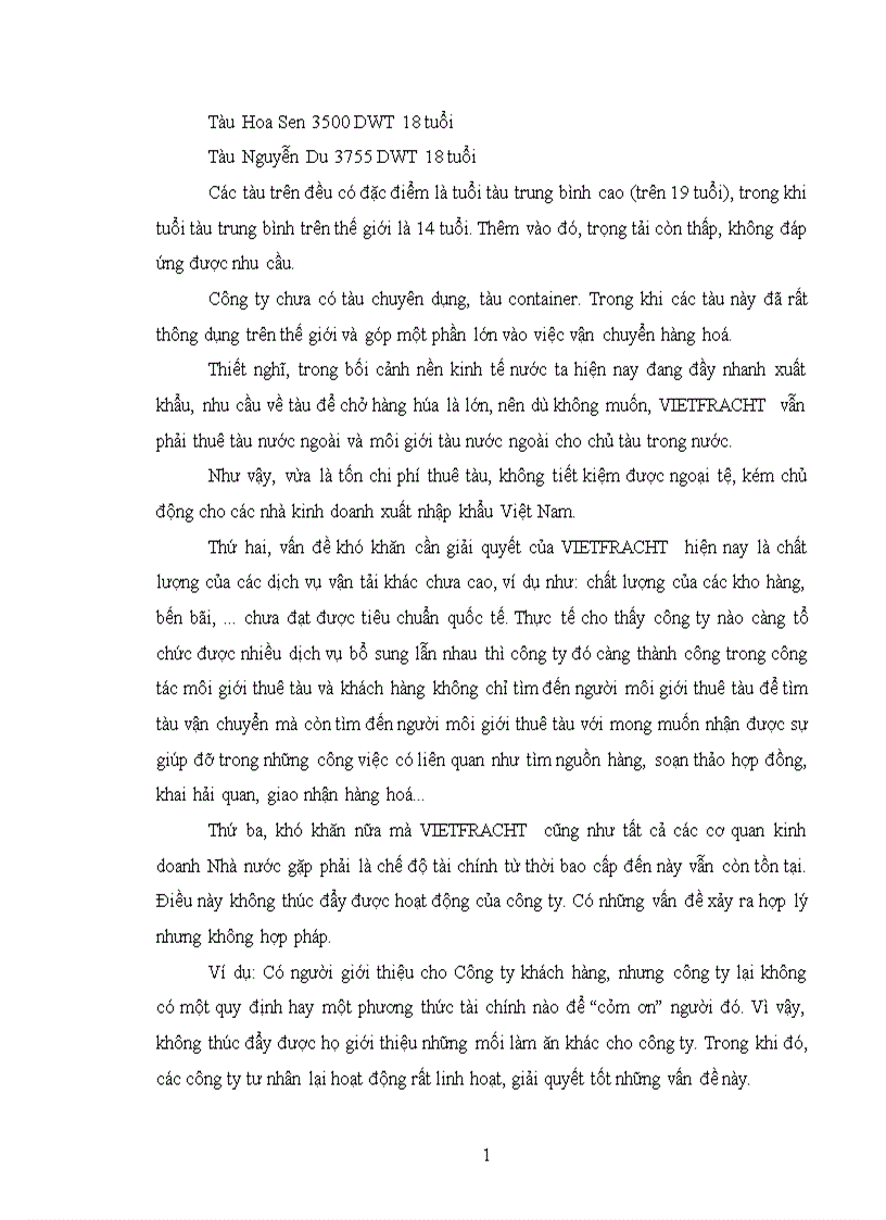 image for page Những vấn đề còn tồn tại trong hoạt động kinh doanh môi giới thuê tàu ở vietfracht