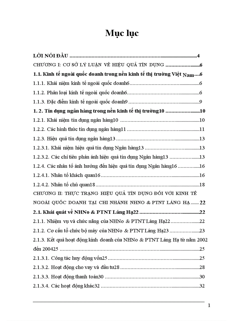 image for page Hiệu quả tín dụng đối với các doanh nghiệp ngoài quốc doanh tại Chi Nhánh Ngân hàng Nông Nghiệp và phát triển Nông thôn Láng Hạ 1