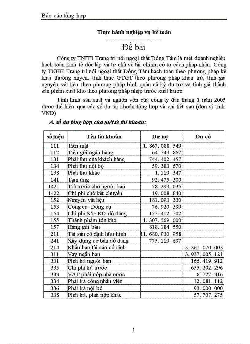 image for page Thực hành nghiệp vụ kế toán tại Công ty TNHH Trang trí nội ngoại thất Đồng Tâm 1