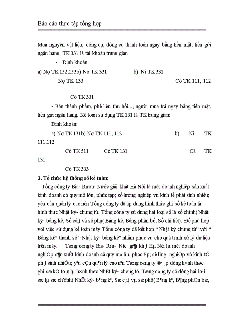 image for page Đặc điểm tổ chức công tác hạch toán kế toán tại tổn công ty bia rượu nước giải khát hà nội