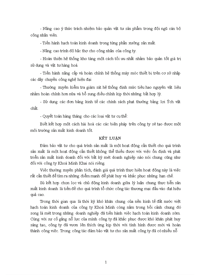 image for page Một số vấn đề về hoạt động đảm bảo vật tư cho sản xuất của công ty khoá Minh Khai 1