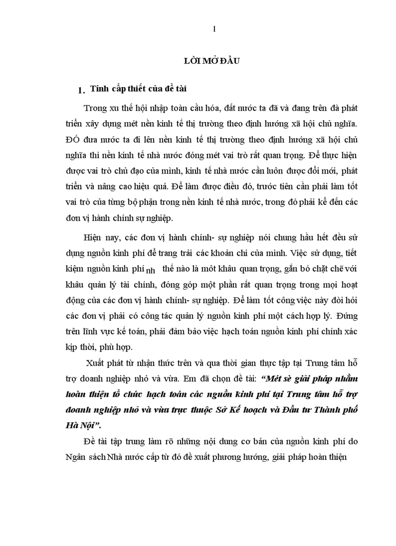 image for page Một số giải pháp nhằm hoàn thiện tổ chức hạch toán các nguồn kinh phí tại Trung tâm hỗ trợ doanh nghiệp nhỏ và vừa trực thuộc Sở Kế hoạch và Đầu tư Thành phố Hà Nội