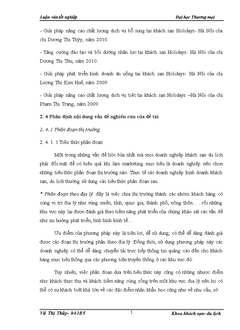 image for page Hoàn thiện marketing mục tiêu của khách sạn Holidays Hà Nội