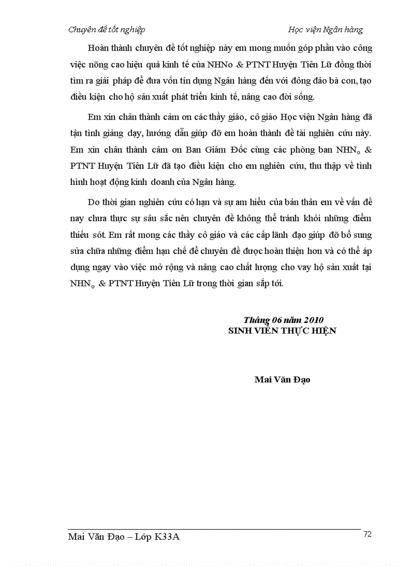 image for page Giải pháp nâng cao chất lượng tín dụng Hộ sản xuất tại NHNO PTNT huyện Tiên Lữ tỉnh Hưng Yên