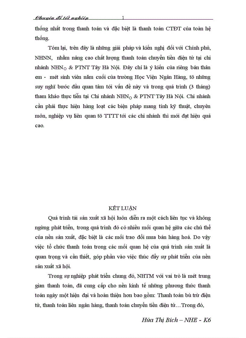 image for page Một số giải pháp nhằm nâng cao chất lượng thanh toán CTĐT tại chi nhánh NHNO PTNT Tây Hà Nội