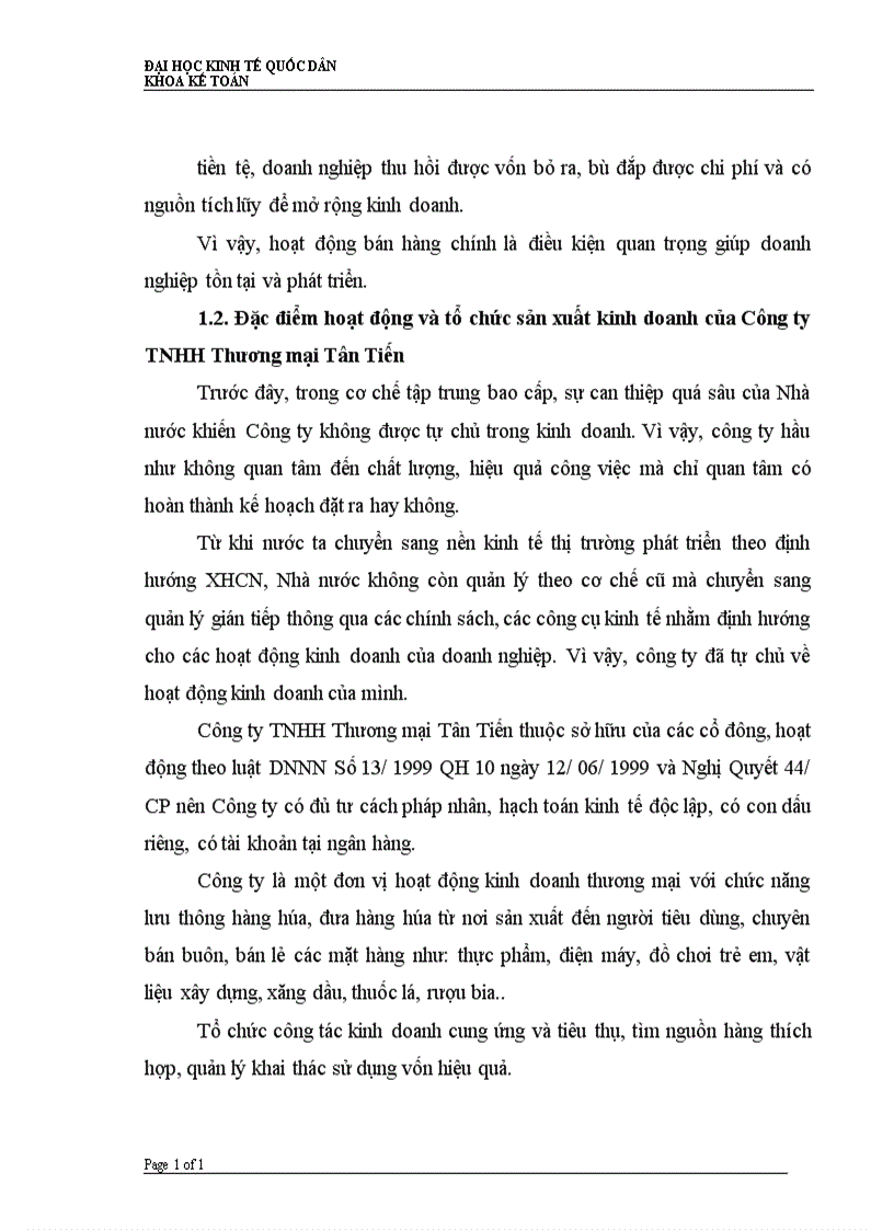 image for page Hoàn thiện kế toán nghiệp vụ bán hàng tại Công ty TNHH Thương Mại Tân Tiến