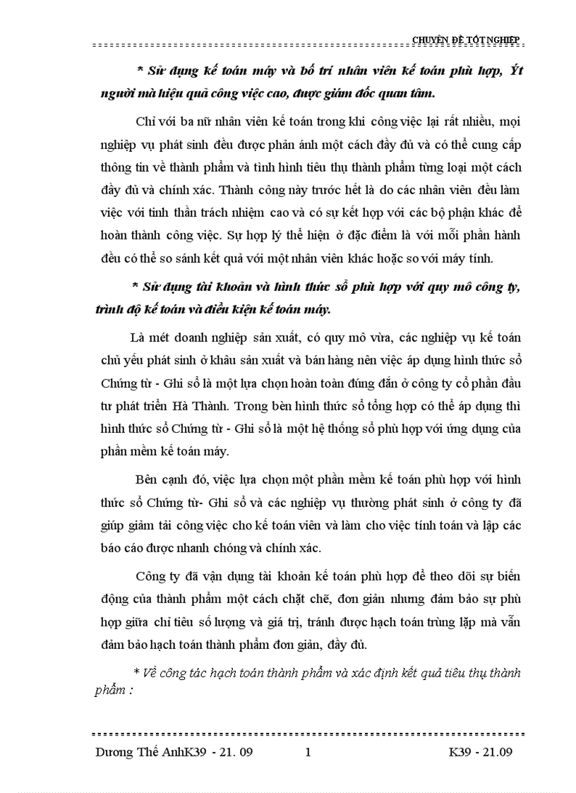 image for page Tổ chức công tác kế toán thành phẩm và tiêu thụ thành phẩm ở công ty cổ phần đầu tư và phát triển Hà thành 1