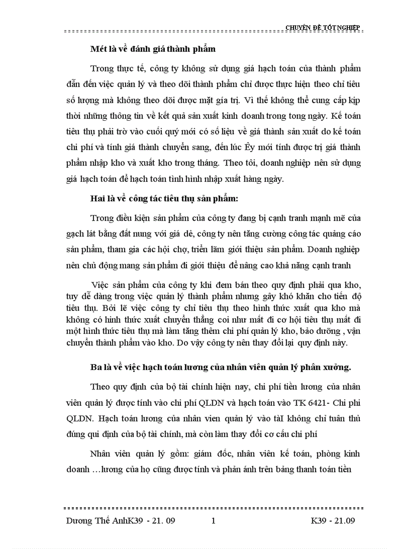image for page Tổ chức công tác kế toán thành phẩm và tiêu thụ thành phẩm ở công ty cổ phần đầu tư và phát triển Hà thành 1