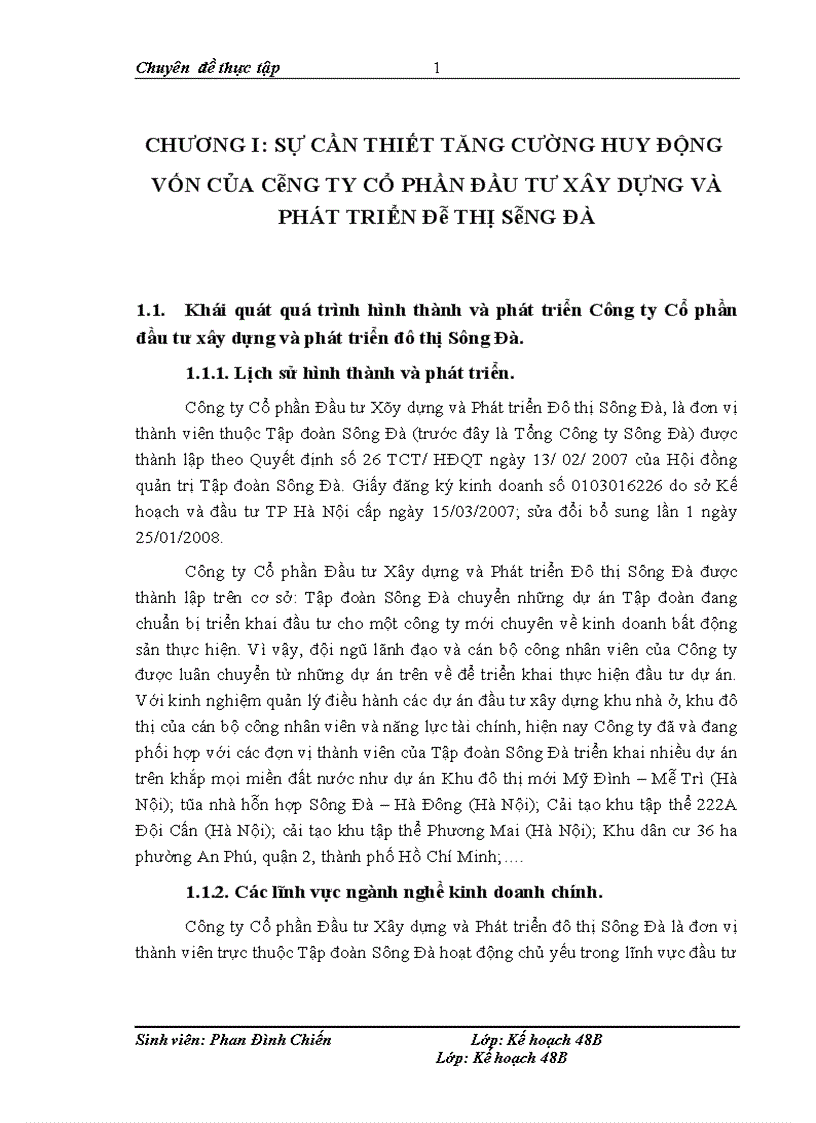 Giải pháp tăng cường huy động vốn công ty cổ phần đầu tư xây dựng và phát triển đô thị Sông Đà