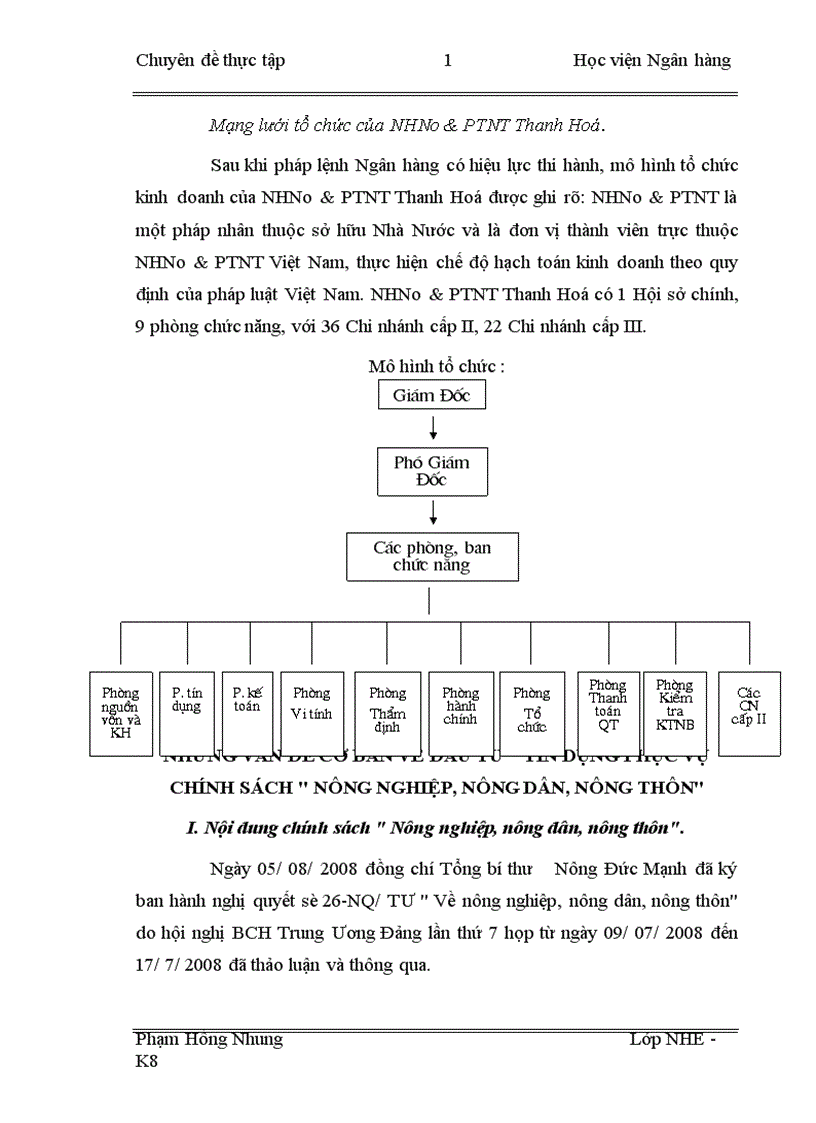 image for page Đầu tư tín dụng phục vụ chính sách Nông nghiệp nông dân nông thôn theo nghị quyết số 26 NQ TƯ hội nghị BCH Trung ương Đảng lần thứ 7 khoá X tại NHNo PTNT Thanh Hóa 1