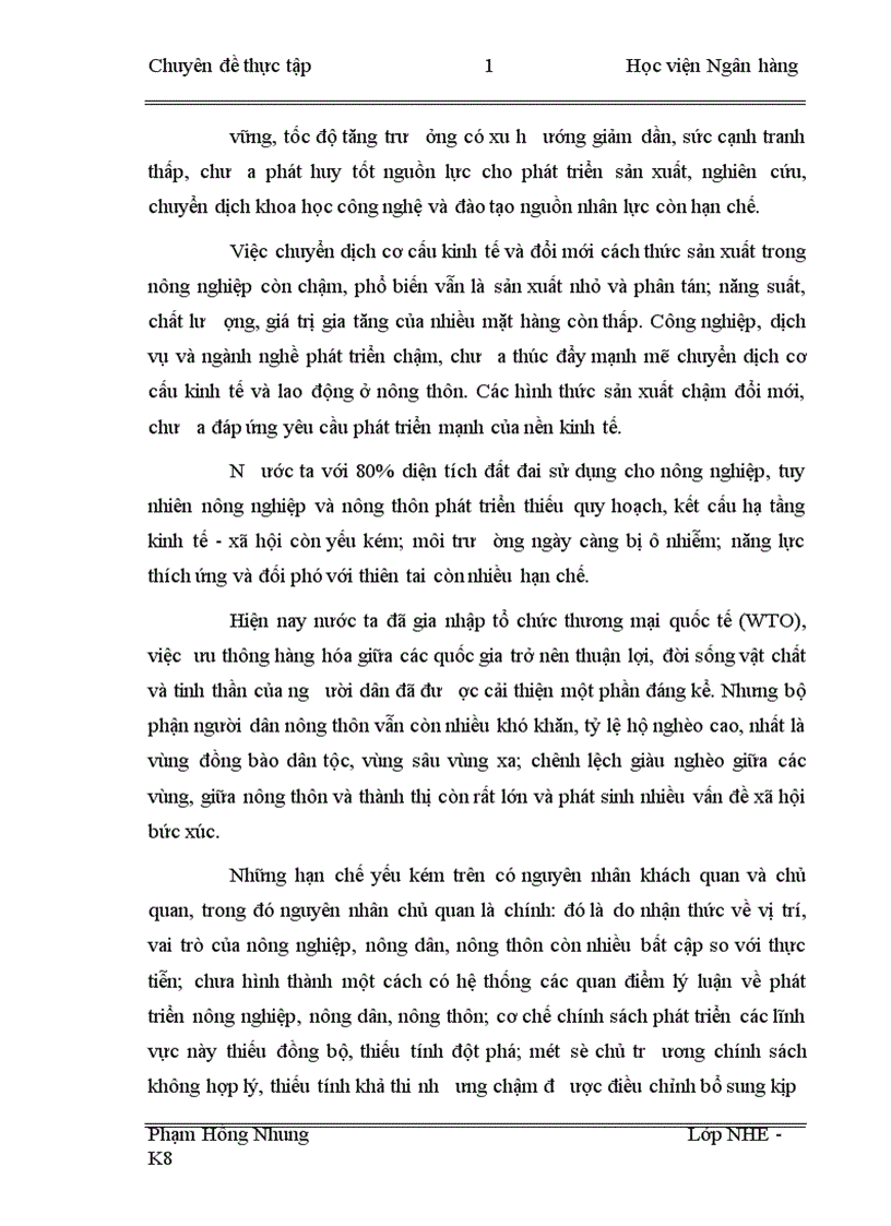 image for page Đầu tư tín dụng phục vụ chính sách Nông nghiệp nông dân nông thôn theo nghị quyết số 26 NQ TƯ hội nghị BCH Trung ương Đảng lần thứ 7 khoá X tại NHNo PTNT Thanh Hóa 1