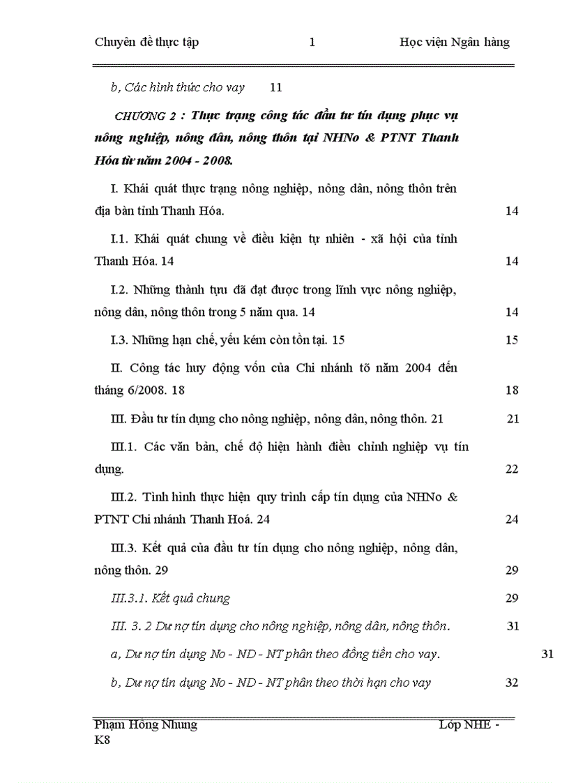 image for page Đầu tư tín dụng phục vụ chính sách Nông nghiệp nông dân nông thôn theo nghị quyết số 26 NQ TƯ hội nghị BCH Trung ương Đảng lần thứ 7 khoá X tại NHNo PTNT Thanh Hóa 1