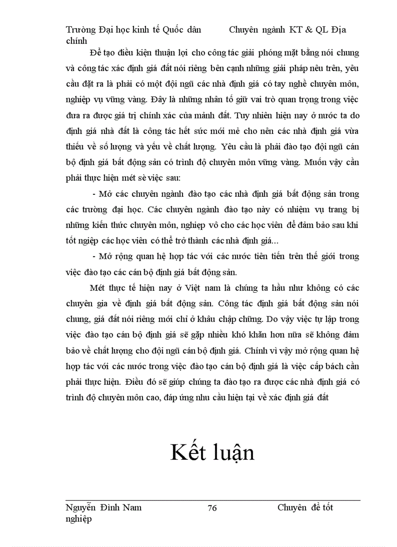image for page Thực trạng và giải pháp nhằm hoàn thiện công tác xác định giá đất bồi thường thiệt hại khi giải phóng mặt bằng trên địa bàn Huyện Từ Liêm Thành phố Hà Nội