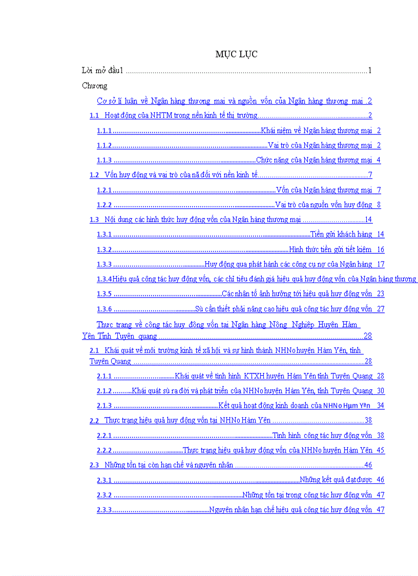 image for page Một số giải pháp nhằm nâng cao hiệu quả công tác huy động vốn tại NHNo huyện Hàm Yên tỉnh Tuyên Quang 1