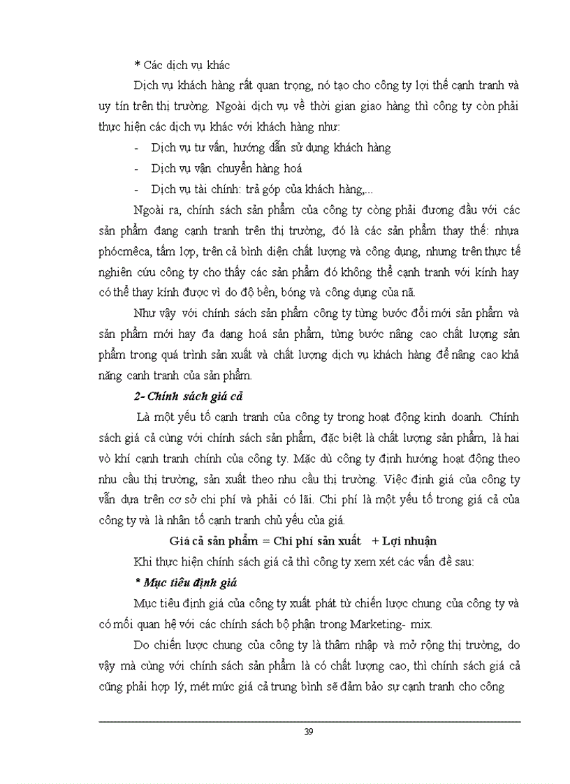 image for page Chiến lược Marketing mix với việc mở rộng thị trường của Công ty Kính Đáp Cầu Bắc Ninh 1