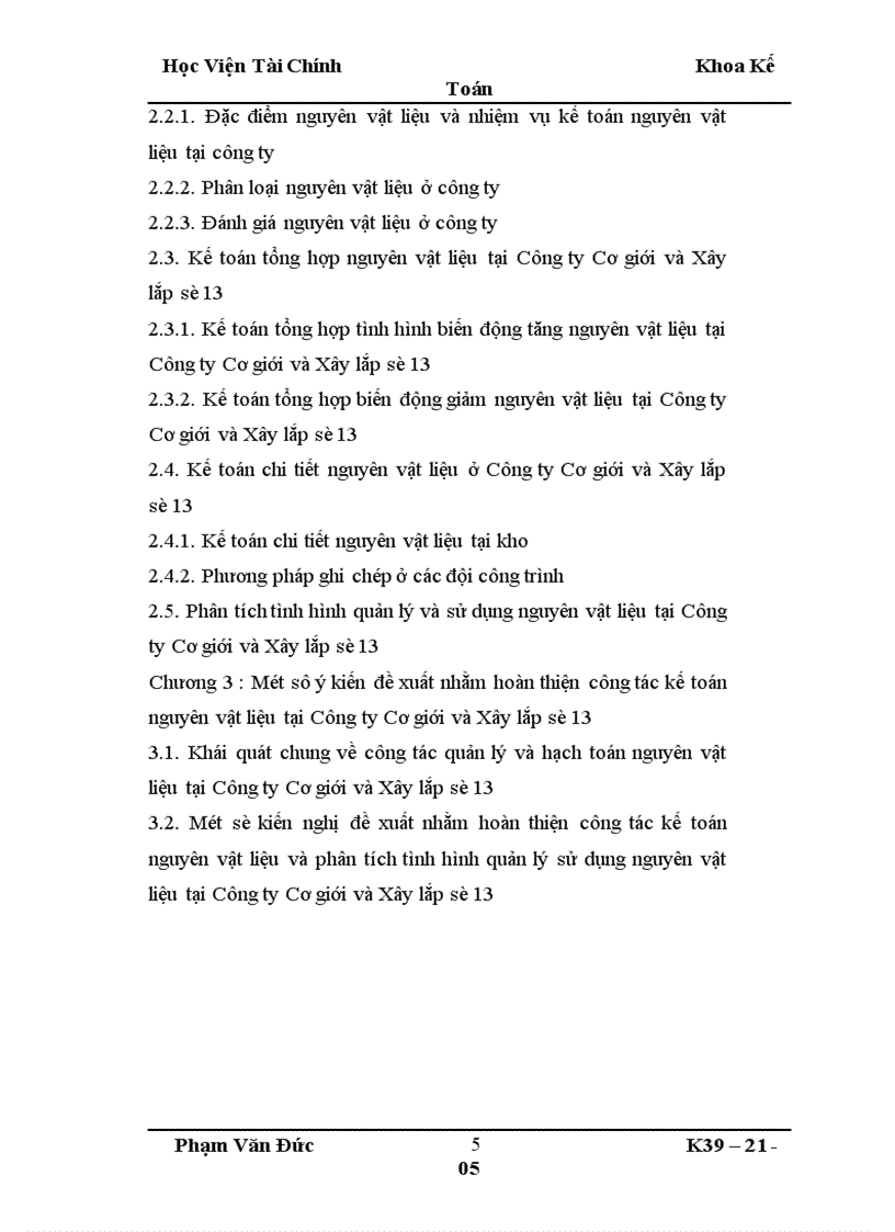 image for page Tổ chức kế toán nguyên vật liệu và phân tích tình hình quản lý sử dụng nguyên vật liệu ở công ty Cơ giới và xây lắp số 13 1