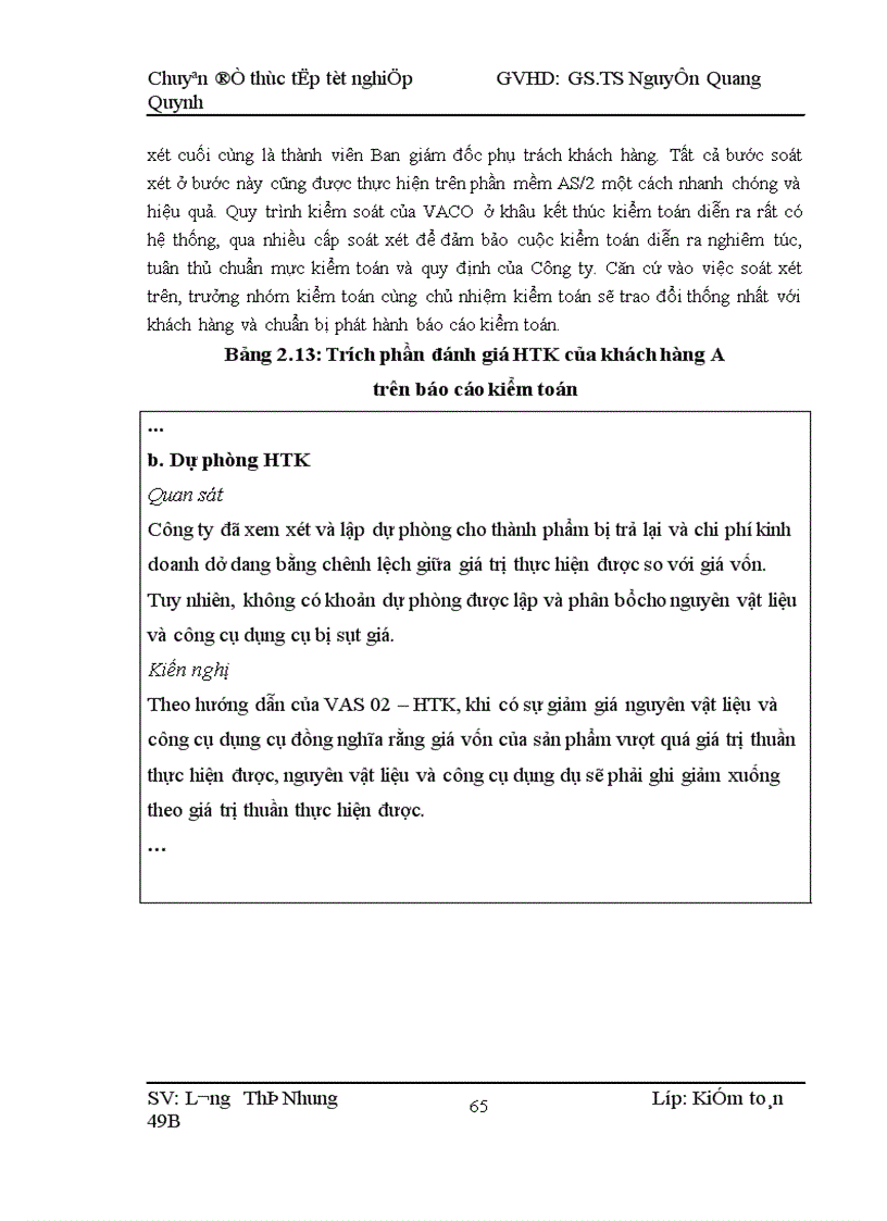 image for page Kiểm toán chu trình hàng tồn kho trong kiểm toán Báo cáo tài chính do Công ty TNHH Kiểm toỏn VACO thực hiện 1