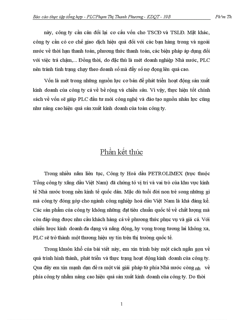 image for page Báo cáo tổng hợp về công ty Hoá dầu Petrolimex