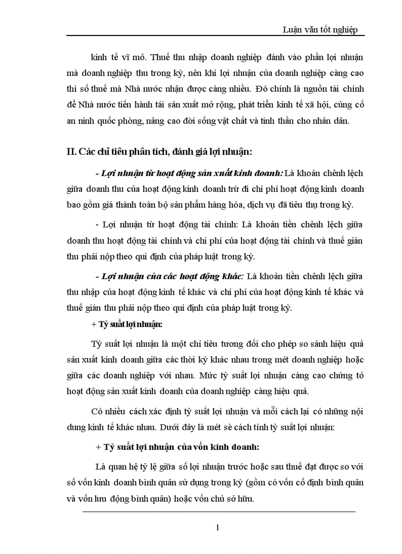 image for page Lợi nhuận và một số giải pháp chủ yếu tăng lợi nhuận tại Công ty TNHH Thành Công 1