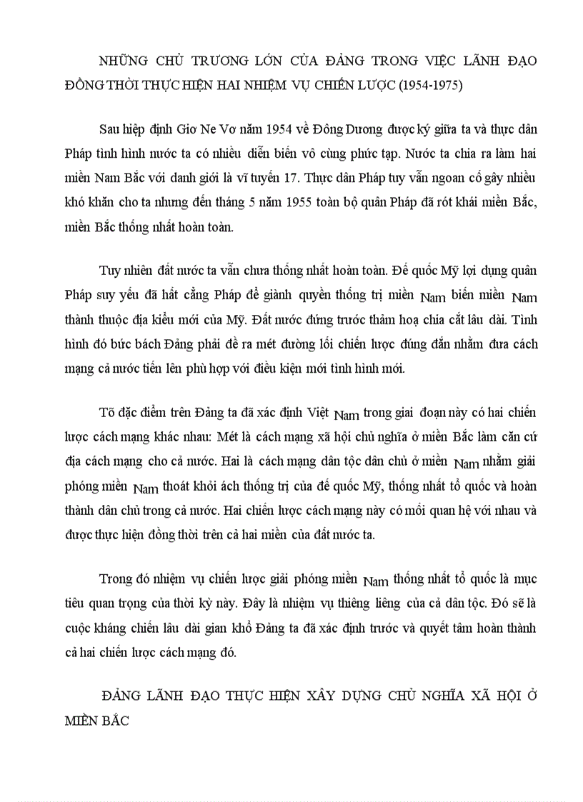 image for page Những chủ trương lớn của Đảng trong việc lãnh đạo đồng thời thực hiện hai nhiệm vụ chiến lược 1954 1975