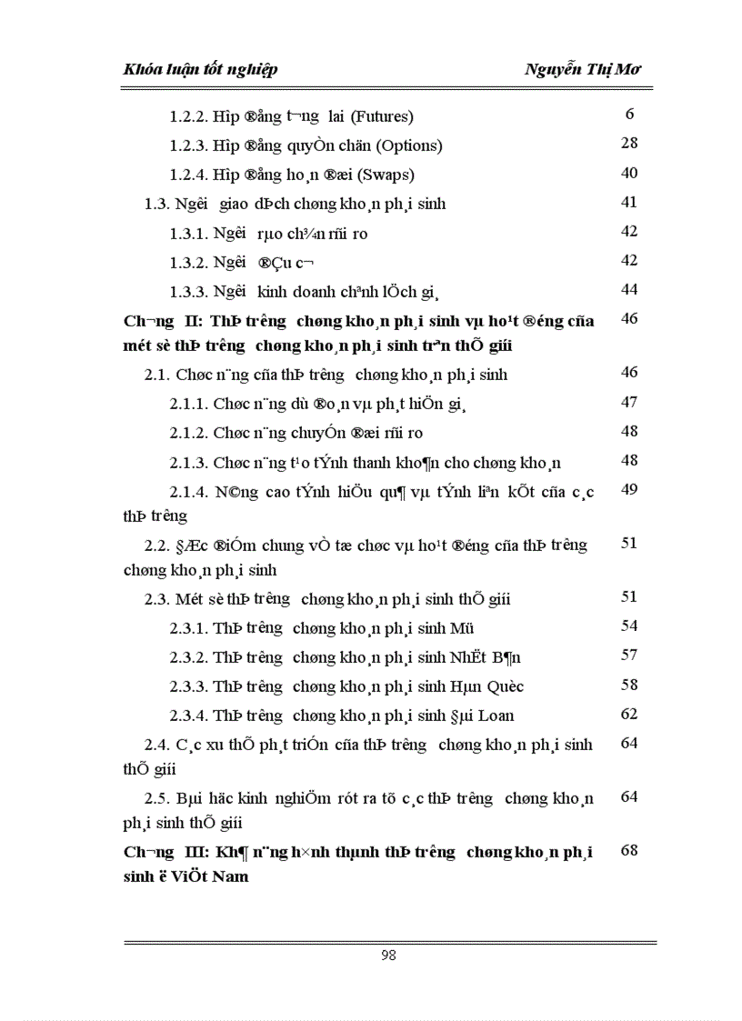image for page Một số công cụ chứng khoán phái sinh và khả năng áp dụng thị trường chứng khoán phái sinh ở Việt Nam