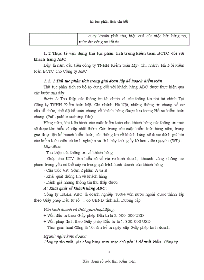 image for page Vận dụng thủ tục phân tích trong kiểm toán báo cáo tài chính do Công ty TNHH Kiểm toán Mỹ chi nhánh Hà Nội thực hiện 1
