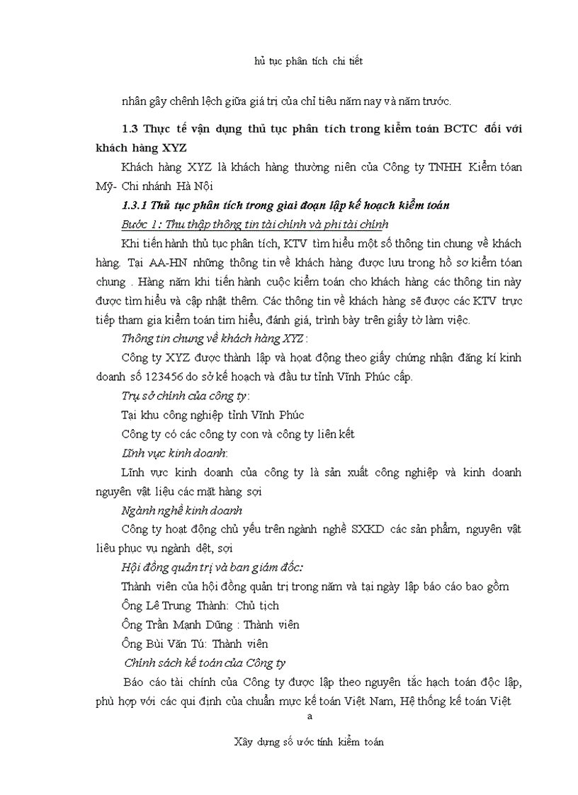 image for page Vận dụng thủ tục phân tích trong kiểm toán báo cáo tài chính do Công ty TNHH Kiểm toán Mỹ chi nhánh Hà Nội thực hiện 1