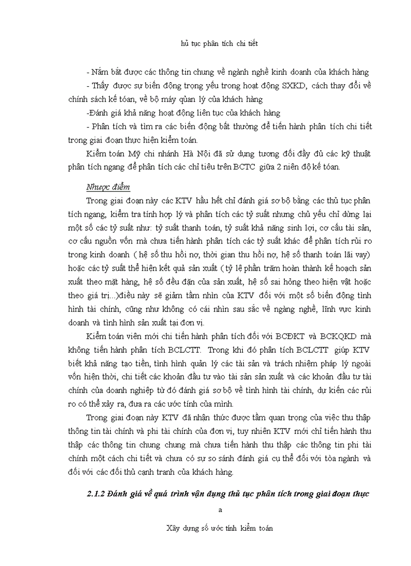 image for page Vận dụng thủ tục phân tích trong kiểm toán báo cáo tài chính do Công ty TNHH Kiểm toán Mỹ chi nhánh Hà Nội thực hiện 1