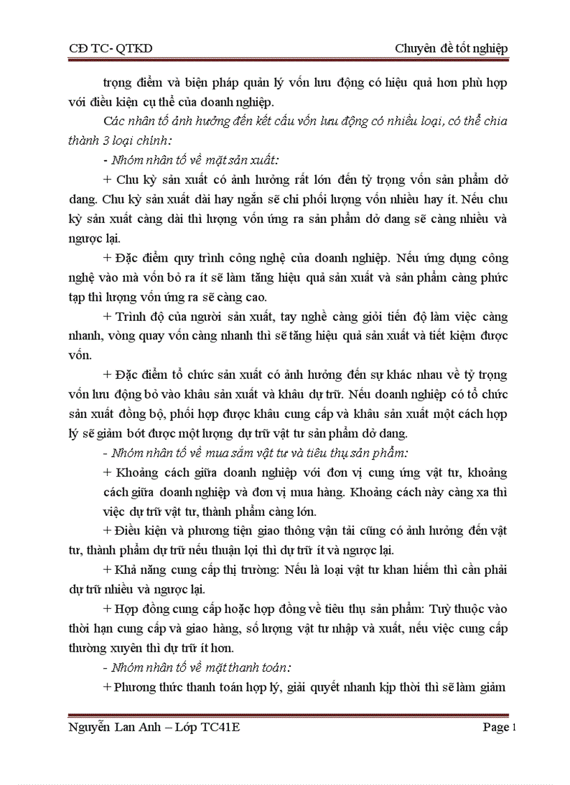 image for page Tình hình huy động và sử dụng vốn lưu động trong Công ty Z49