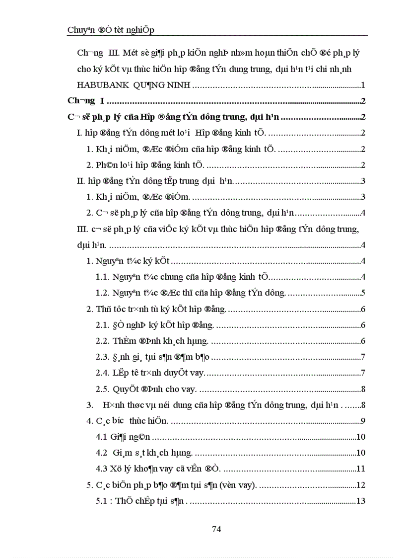 image for page Chế độ pháp lý về ký kết hợp đồng tín dụng trung dài hạn của Ngân hàng và thực tế ký hợp đồng tín dụng trung dài hạn tại chi nhánh Quảng Ninh Ngân hàng thương mại cổ phần nhà Hà Nội 1