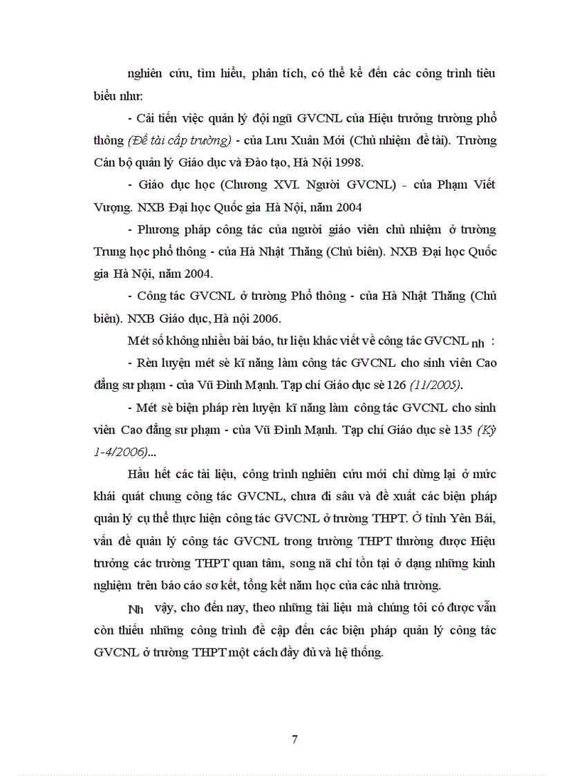 image for page Biện pháp quản lý công tác giáo viên chủ nhiệm lớp ở một số trường THPT tỉnh Yên Bái trong giai đoạn hiện nay 2006 2010