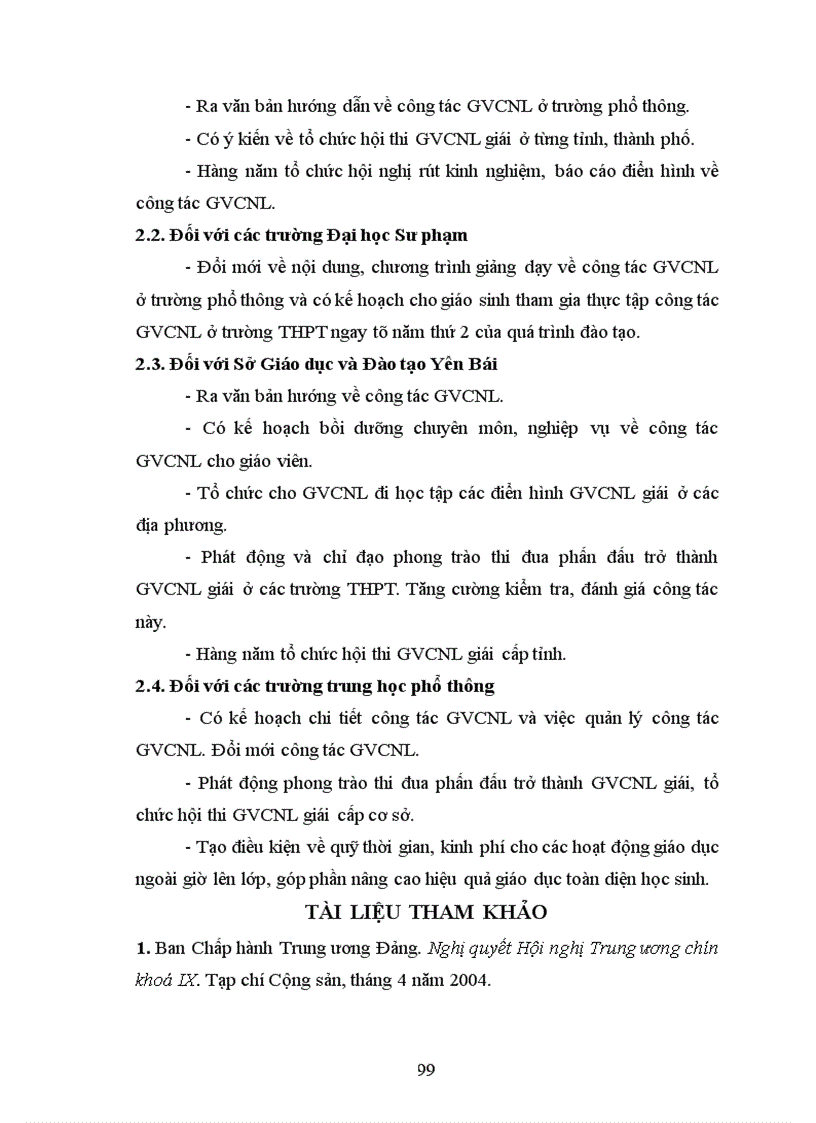 image for page Biện pháp quản lý công tác giáo viên chủ nhiệm lớp ở một số trường THPT tỉnh Yên Bái trong giai đoạn hiện nay 2006 2010