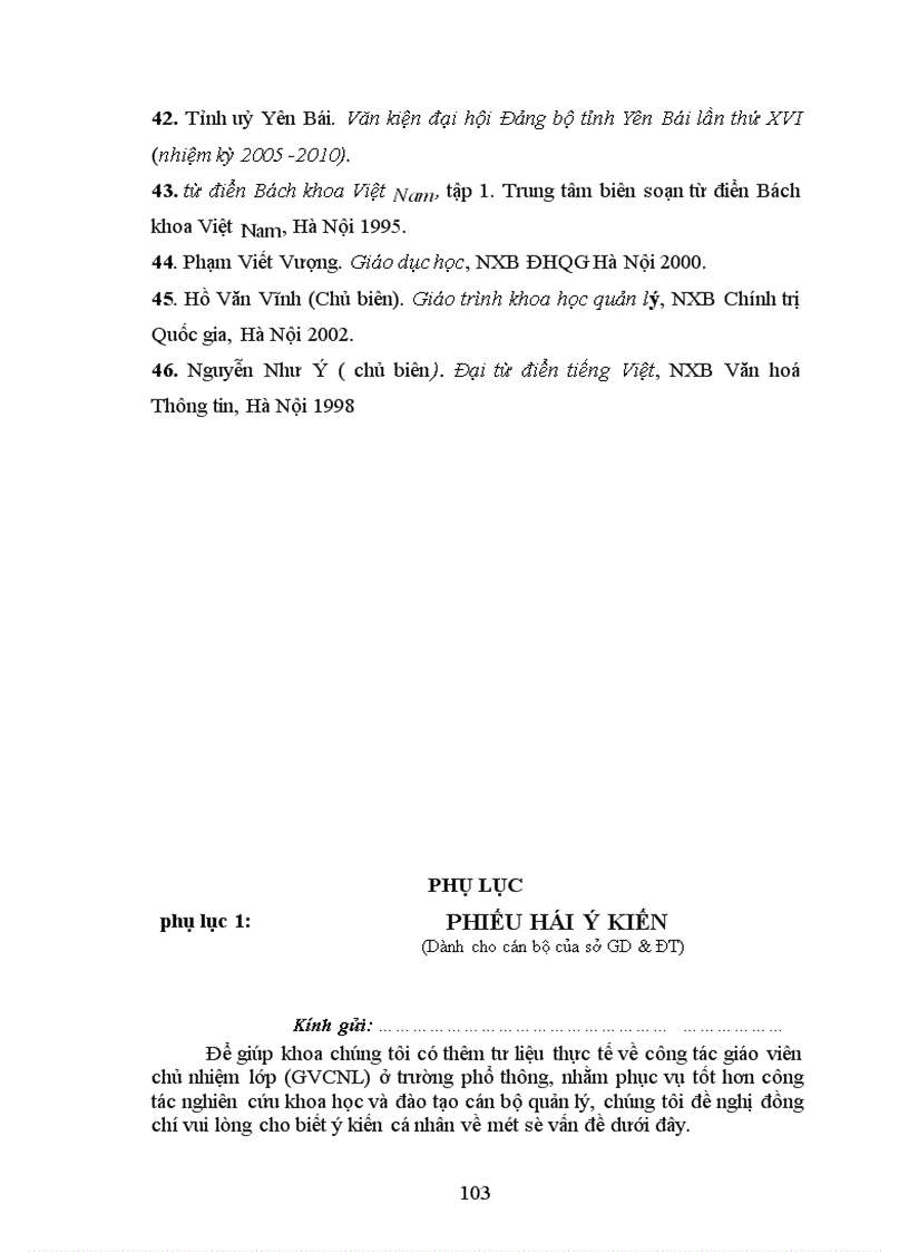 image for page Biện pháp quản lý công tác giáo viên chủ nhiệm lớp ở một số trường THPT tỉnh Yên Bái trong giai đoạn hiện nay 2006 2010