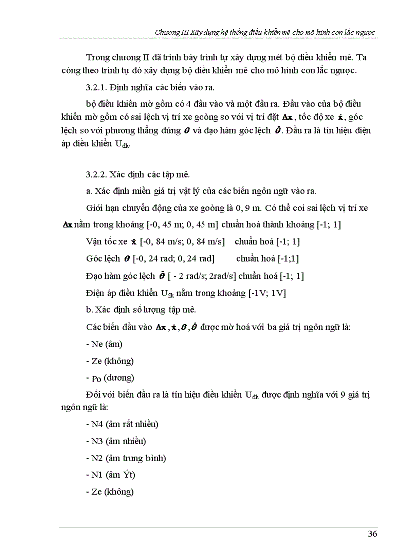 image for page Xây dựng hệ thống điều khiển mờ cho mô hình con lắc ngược 1