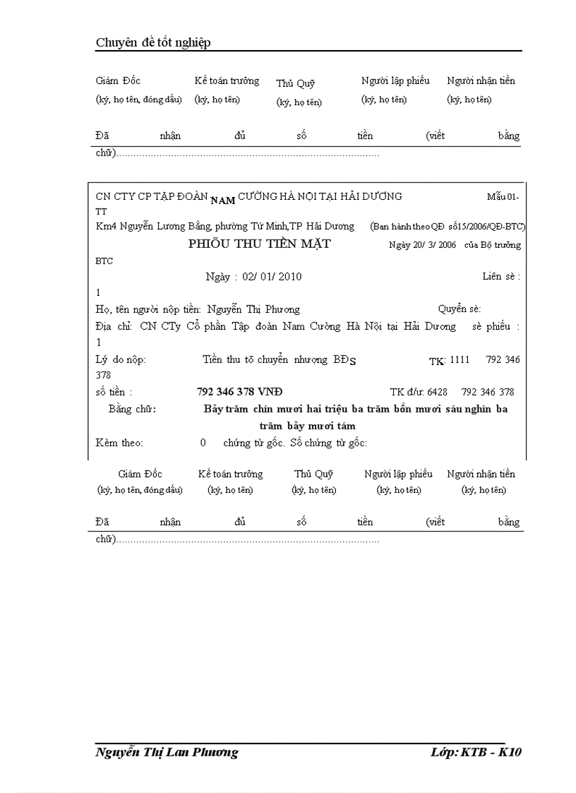 image for page Kế toán vốn bằng tiền và các nghiệp vụ thanh toán tại công ty cổ phần tập đoàn Nam Cường Hà Nội Chi nhánh Hải Dương 1